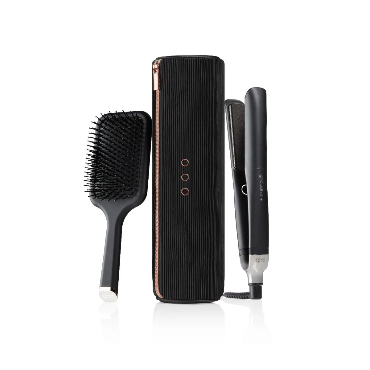 GIFT SET PIASTRA GHD PLATINUM+ BLACK + SPAZZOLA E POCHETTE