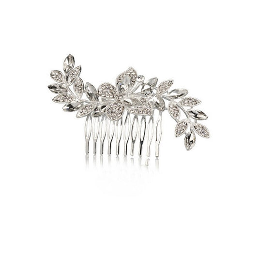 PETTININO FIANCHINO CON FOGLIE E FARFALLA CON STRASS