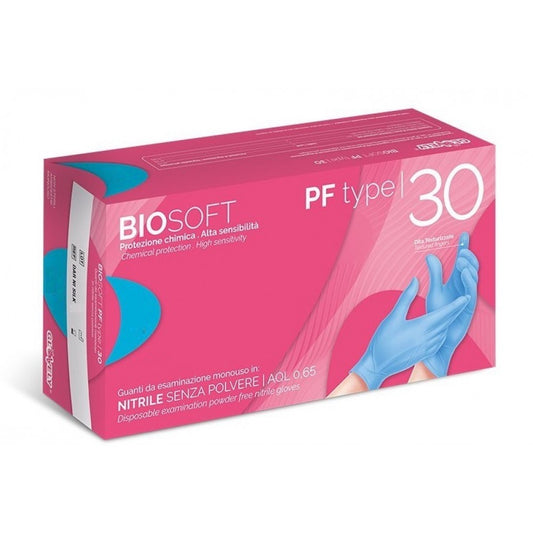 GLOVELY GUANTI IN NITRILE CELESTI SENZA POLVERE PROTEZIONE CHIMICA AQL 0.65