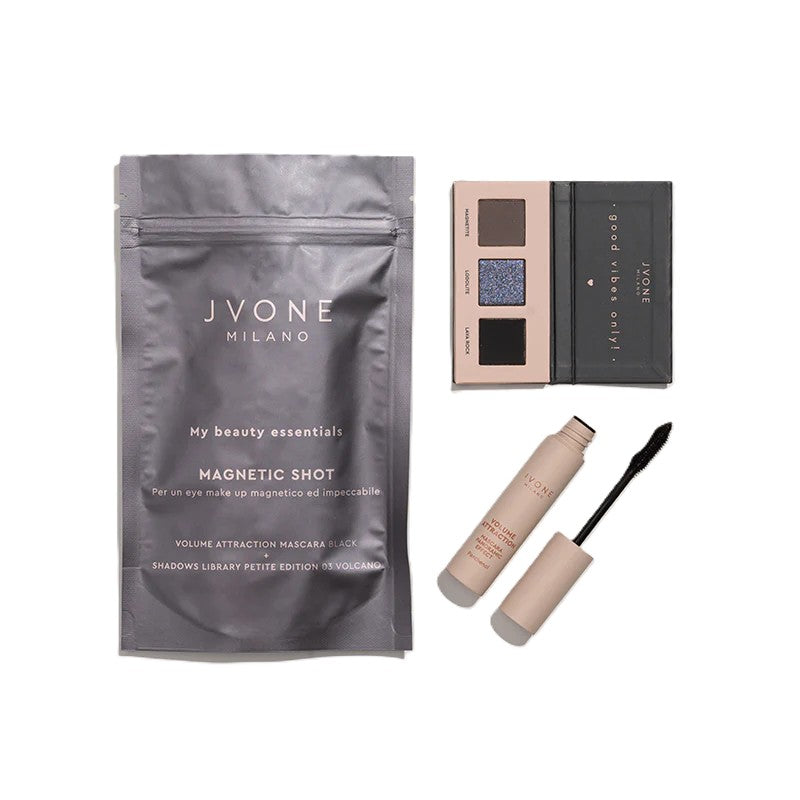 JVONEMY BEAUTY ESSENTIALS MAGNETIC SHOT MASCARA VOLUME + PALETTE OMBRETTI