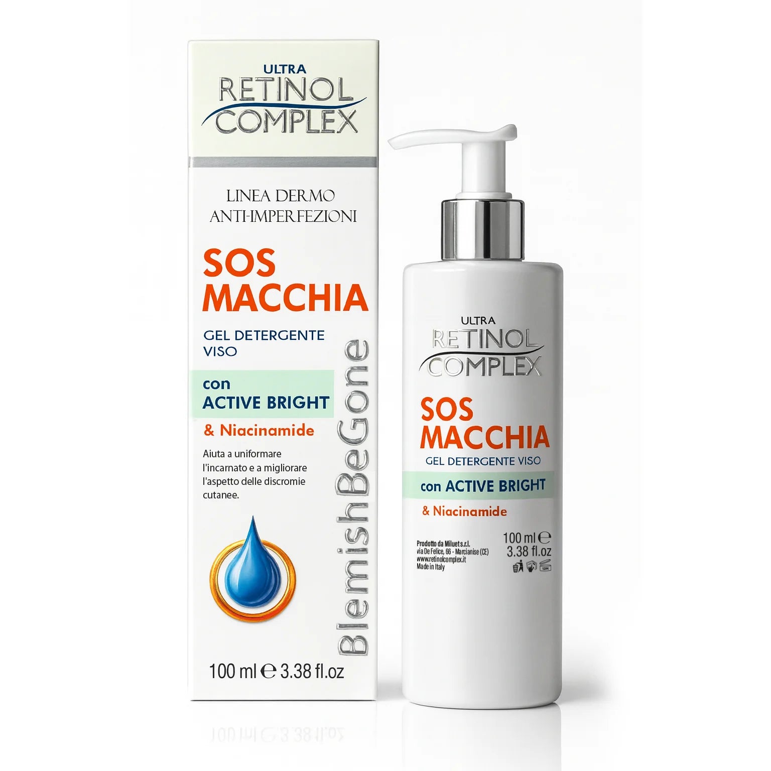 RETINOL COMPLEX SOS MACCHIE GEL DETERGENTE VISO CON ACTIVE BRIGHT 100ml