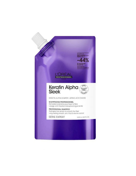 L'oreal Serie Expert Keratin Alpha Sleek Shampoo Ricarica 1000ml