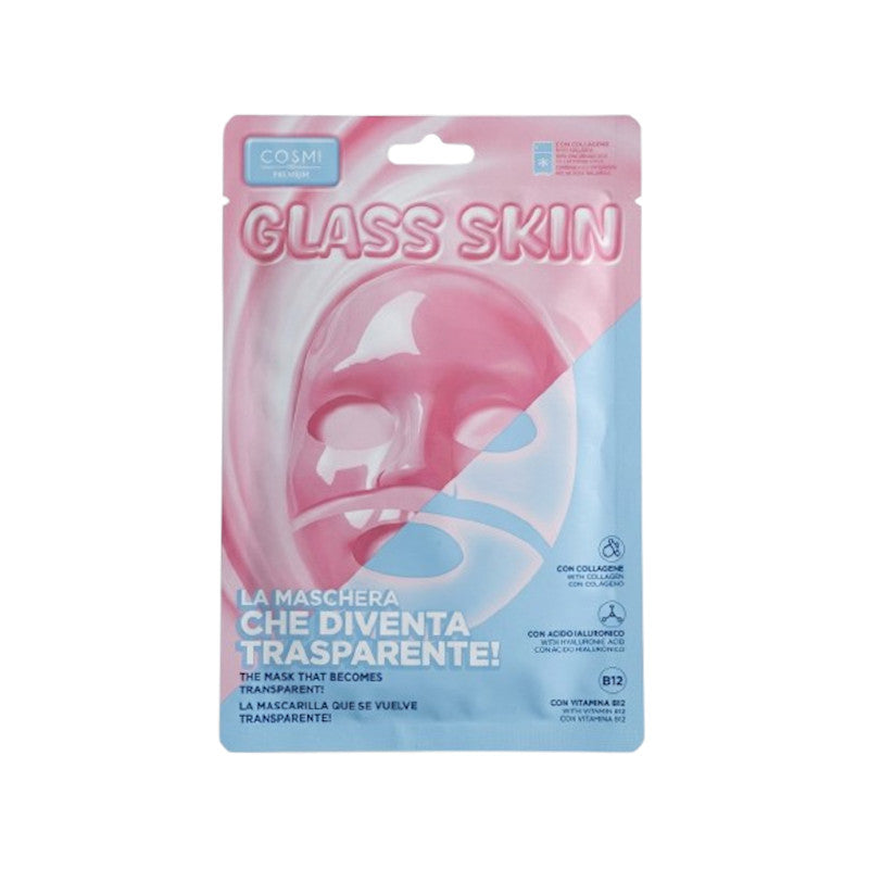 COSMI MASCHERA VISO IN TESSUTO GLASS SKIN CON ACIDO JALURONICO
