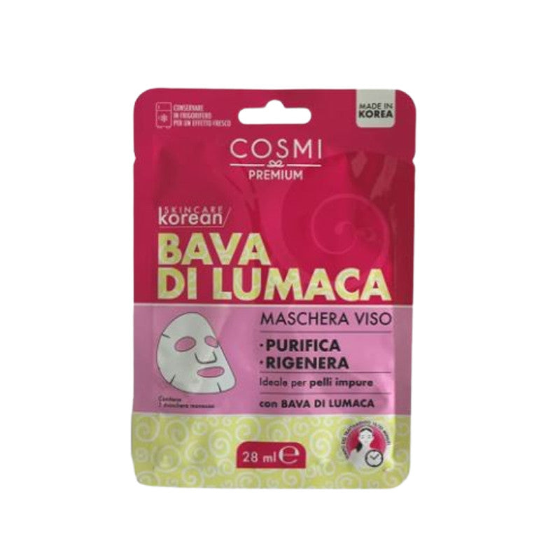 COSMI MASCHERA VISO IN TESSUTO K-BEAUTY BAVA DI LUMACA