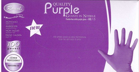 GUANTI IN NITRILE VIOLA CONF.100PZ - L