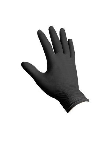 GUANTI IN NITRILE NERO 100pz TAGLIA S